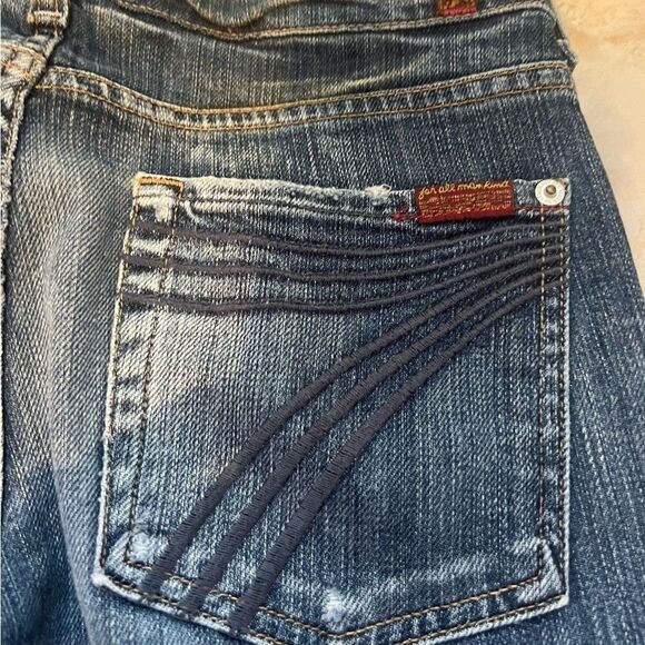 7 for all mankind cropped flare jeans size 27 - Picture 4 of 10